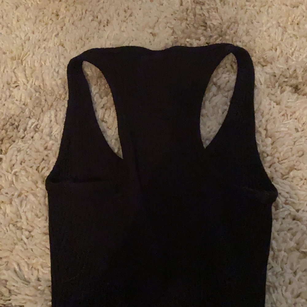 Black Ribbed Racerback Bodysuit - Picture 6 of 6